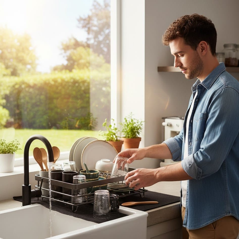 DRYFLEX – Verstellbarer Geschirrtrockner aus Edelstahl, kompakt und faltbar für kleine Küchen 8