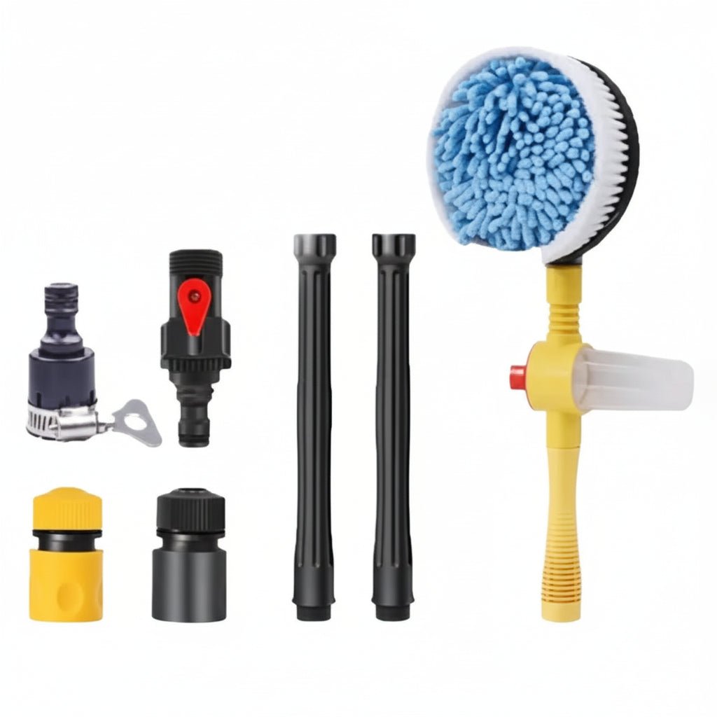 PowerClean 360° Car Wash Set – Rotating, Water-Powered Brush