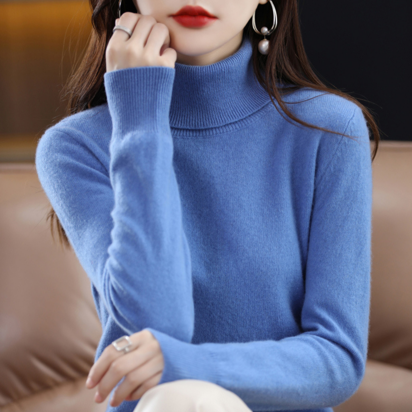 Elena Cashmere Turtleneck - women's turtleneck jumper made from 100% cashmere
