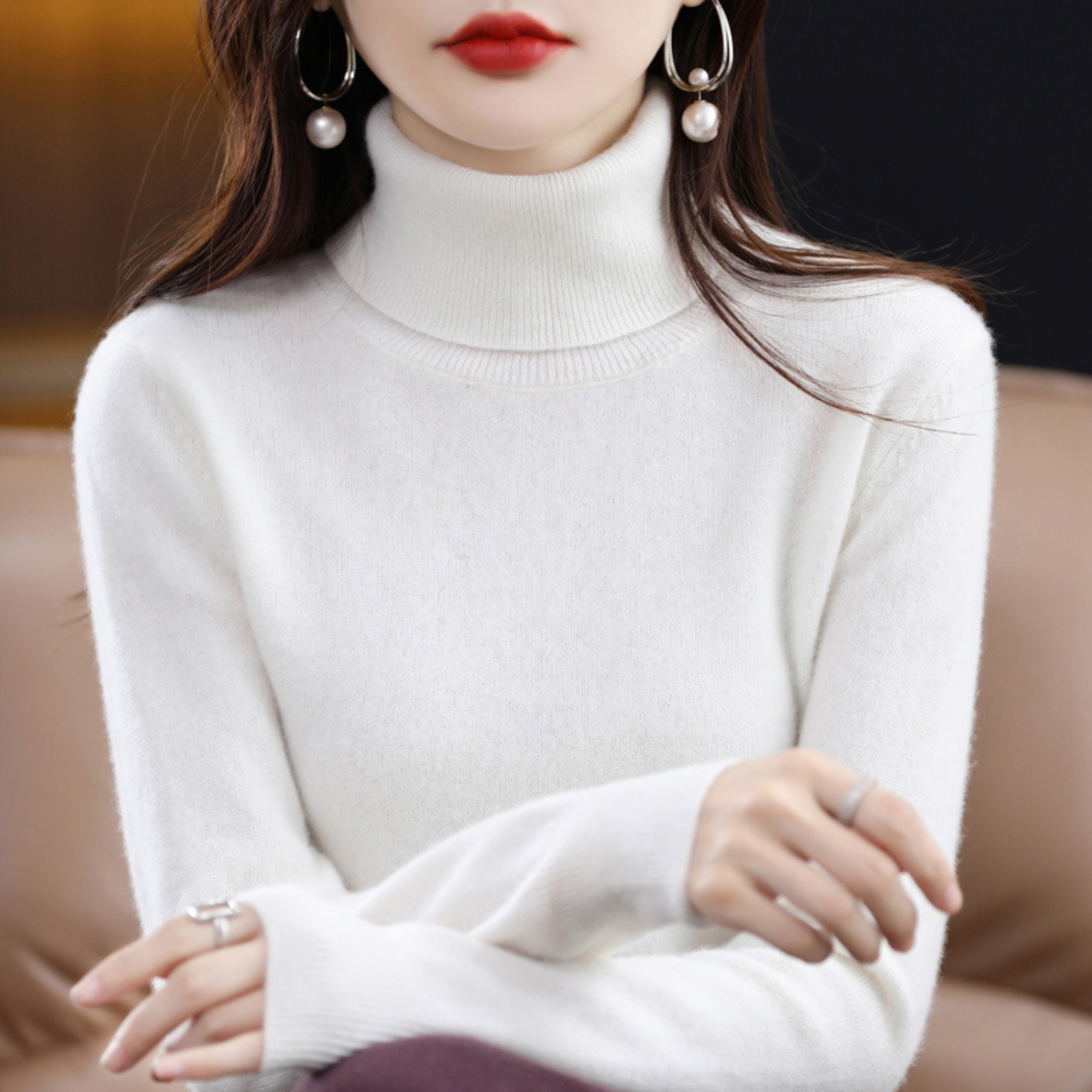 Elena Cashmere Turtleneck - women's turtleneck jumper made from 100% cashmere