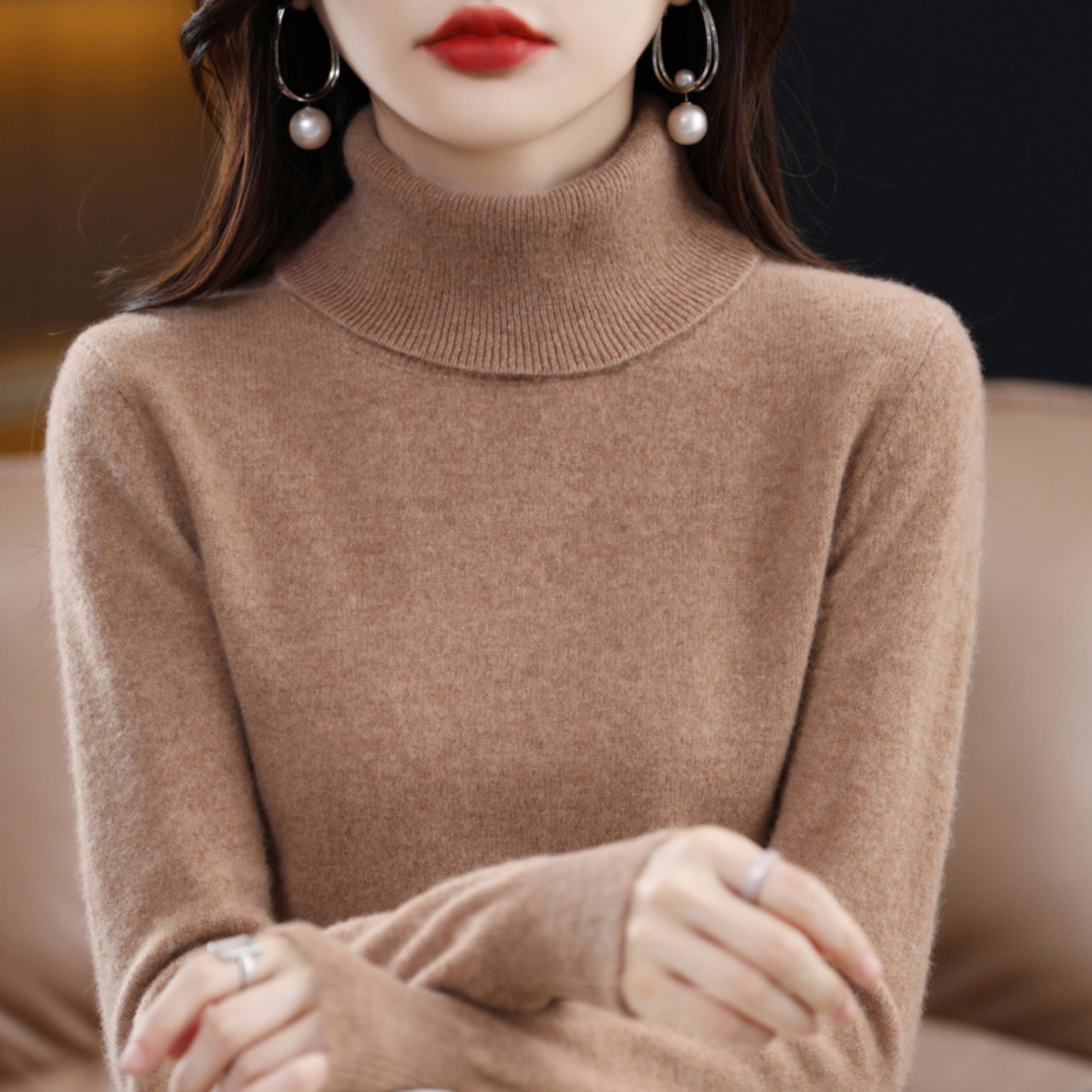 Elena Cashmere Turtleneck - women's turtleneck jumper made from 100% cashmere