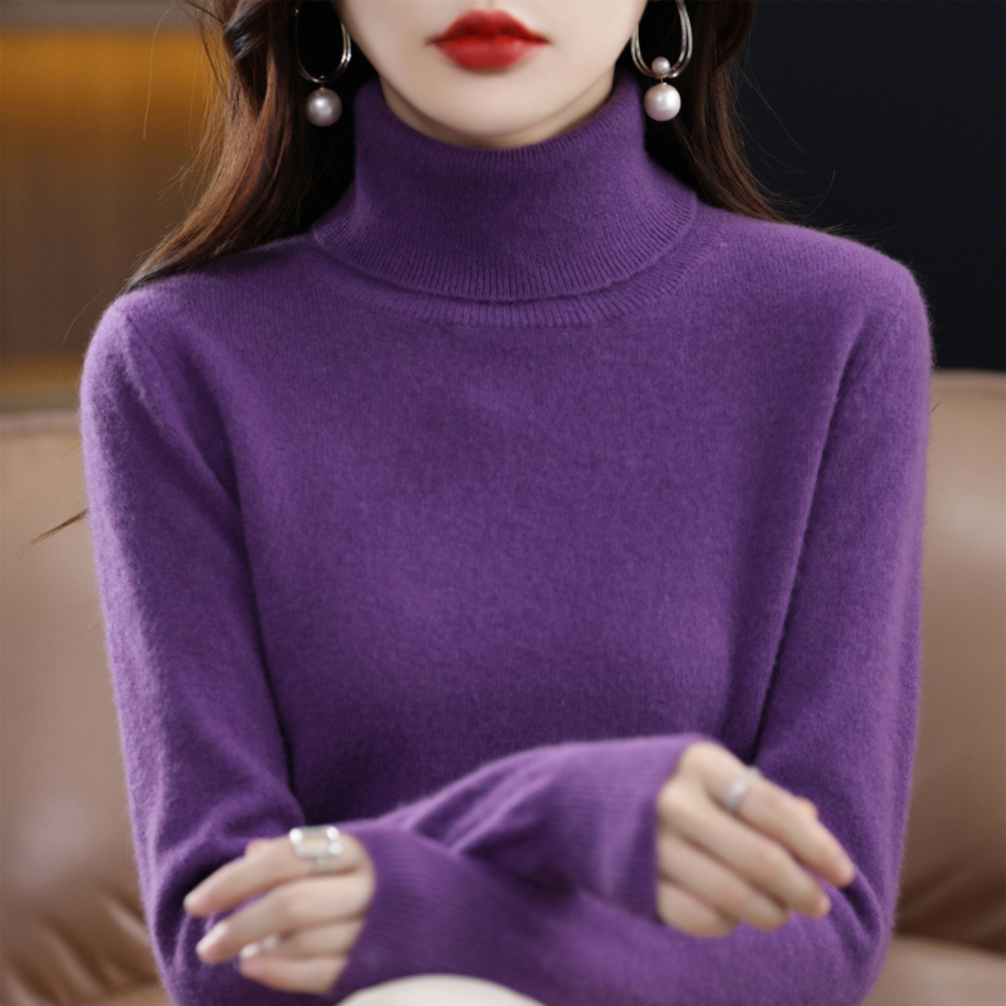 Elena Cashmere Turtleneck - women's turtleneck jumper made from 100% cashmere