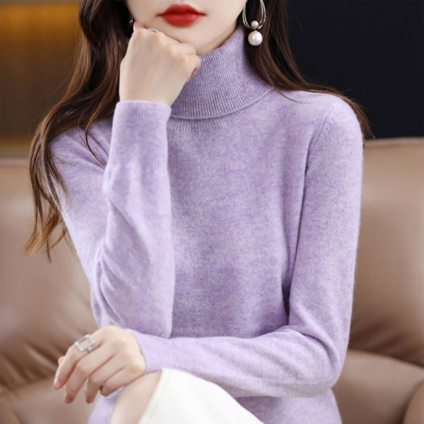 Elena Cashmere Turtleneck - women's turtleneck jumper made from 100% cashmere