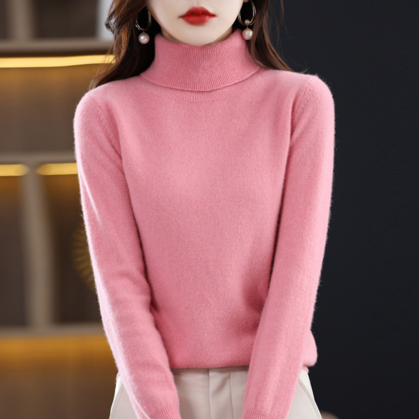 Elena Cashmere Turtleneck - women's turtleneck jumper made from 100% cashmere