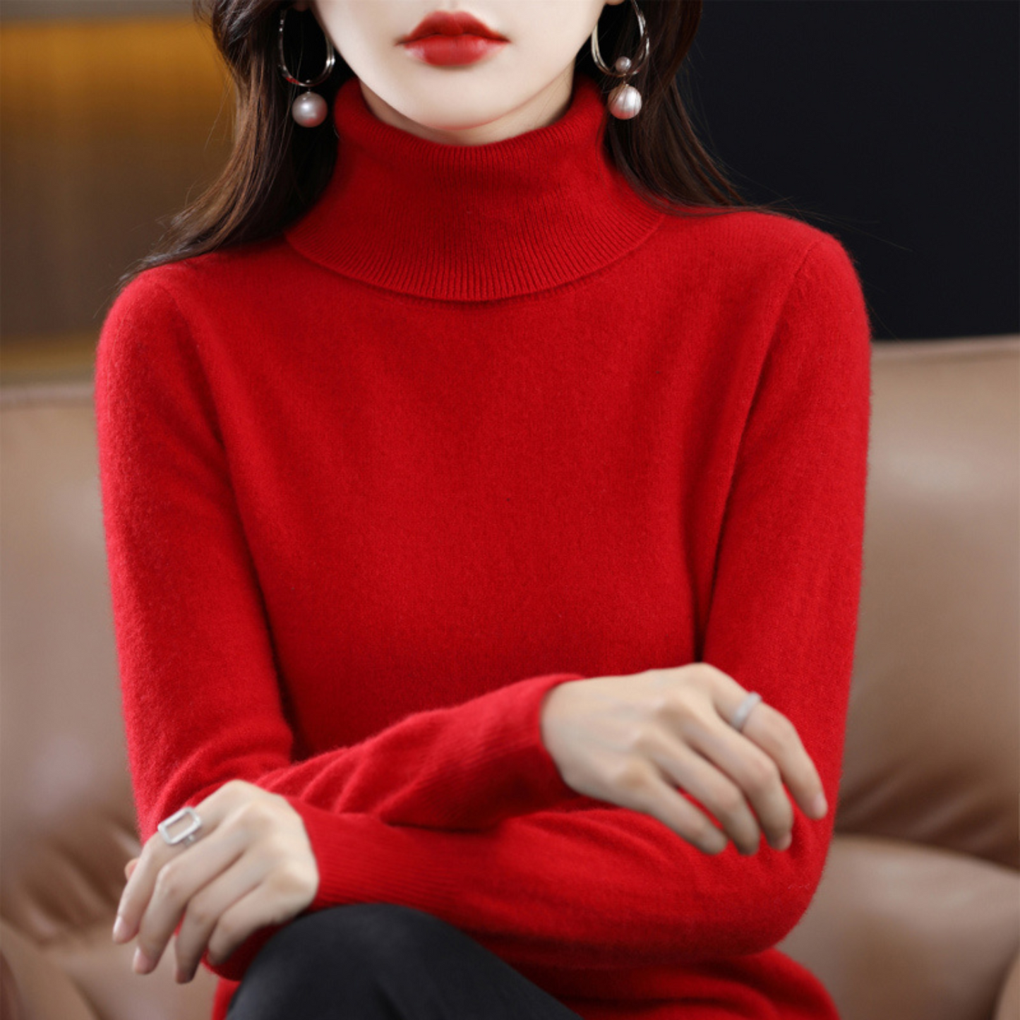 Elena Cashmere Turtleneck - women's turtleneck jumper made from 100% cashmere