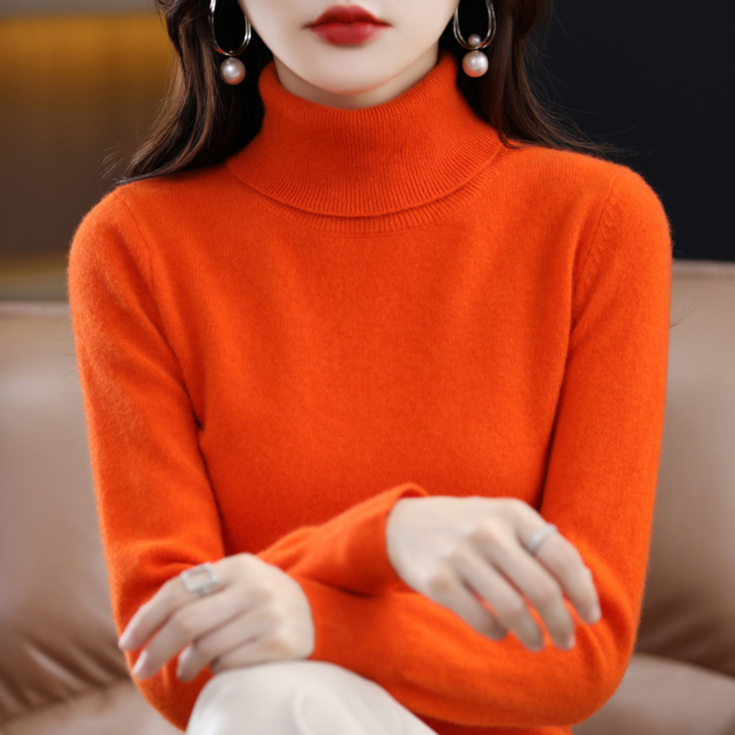 Elena Cashmere Turtleneck - women's turtleneck jumper made from 100% cashmere
