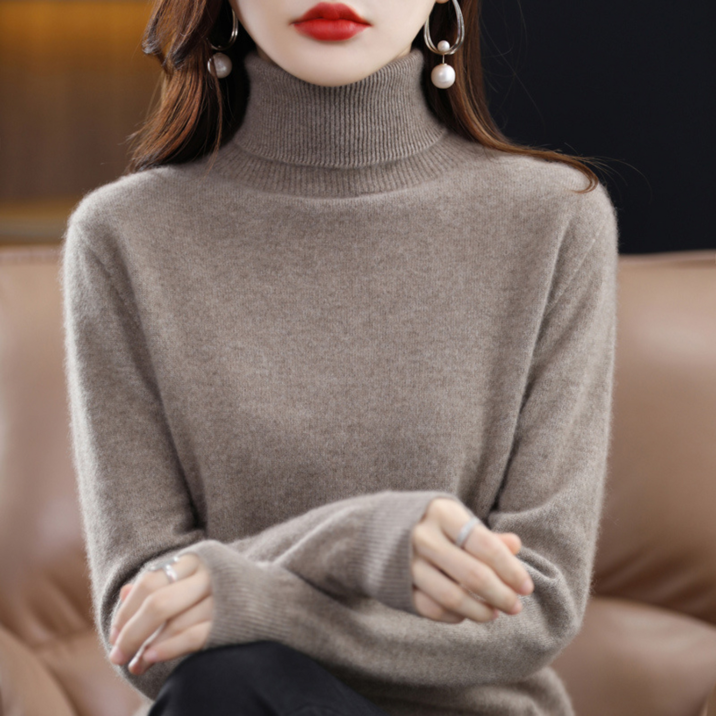 Elena Cashmere Turtleneck - women's turtleneck jumper made from 100% cashmere