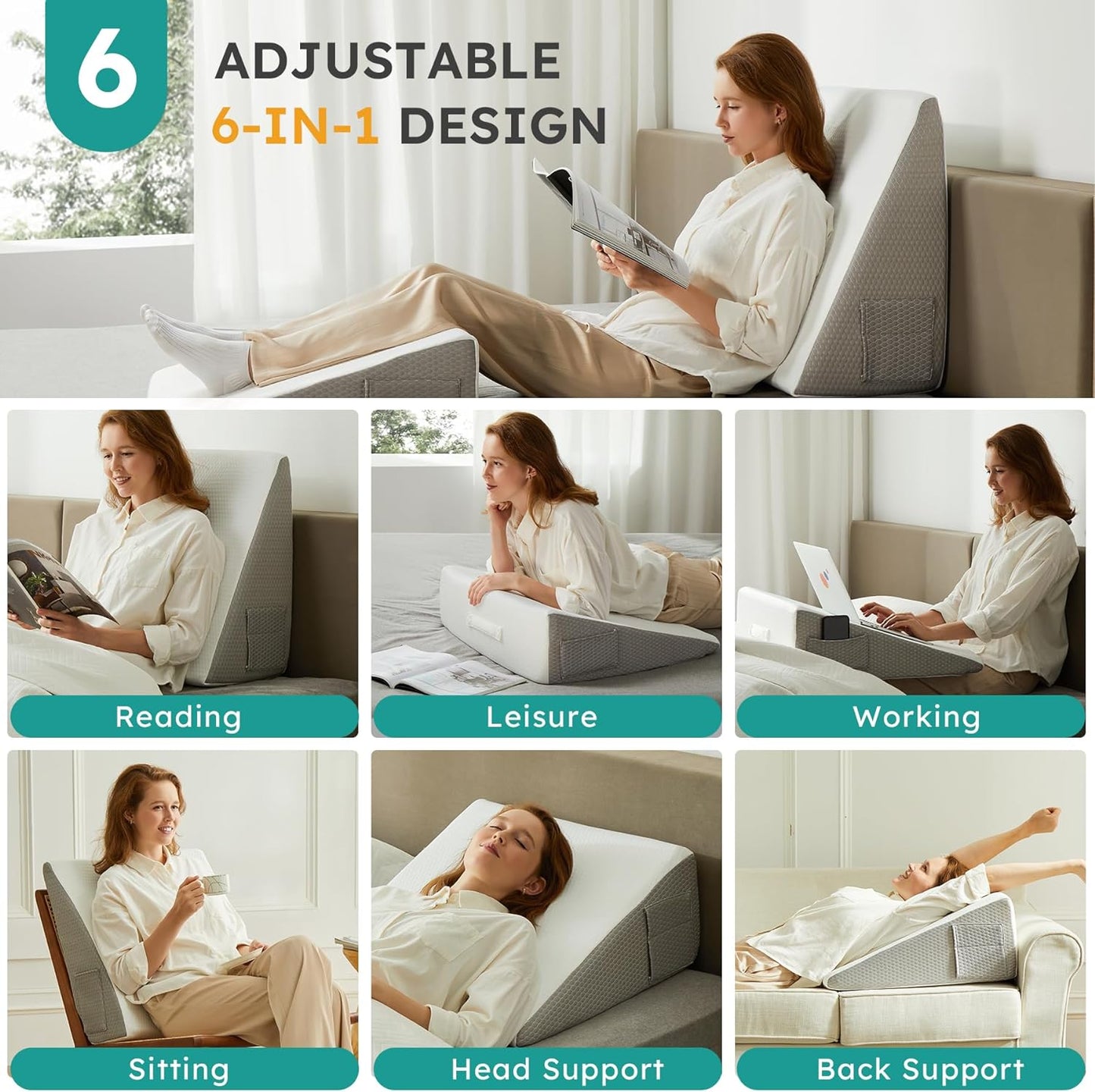 Deluxe Wedge Pillow – Neigungskeil Kissen für Komfort & Unterstützung