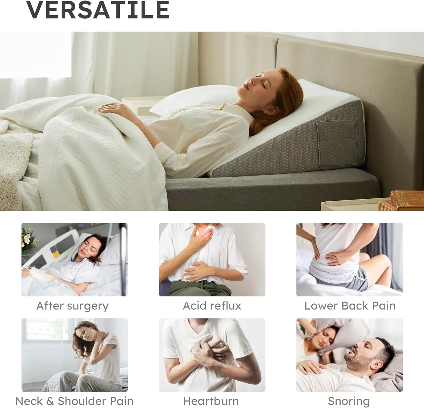 Deluxe Wedge Pillow – Neigungskeil Kissen für Komfort & Unterstützung