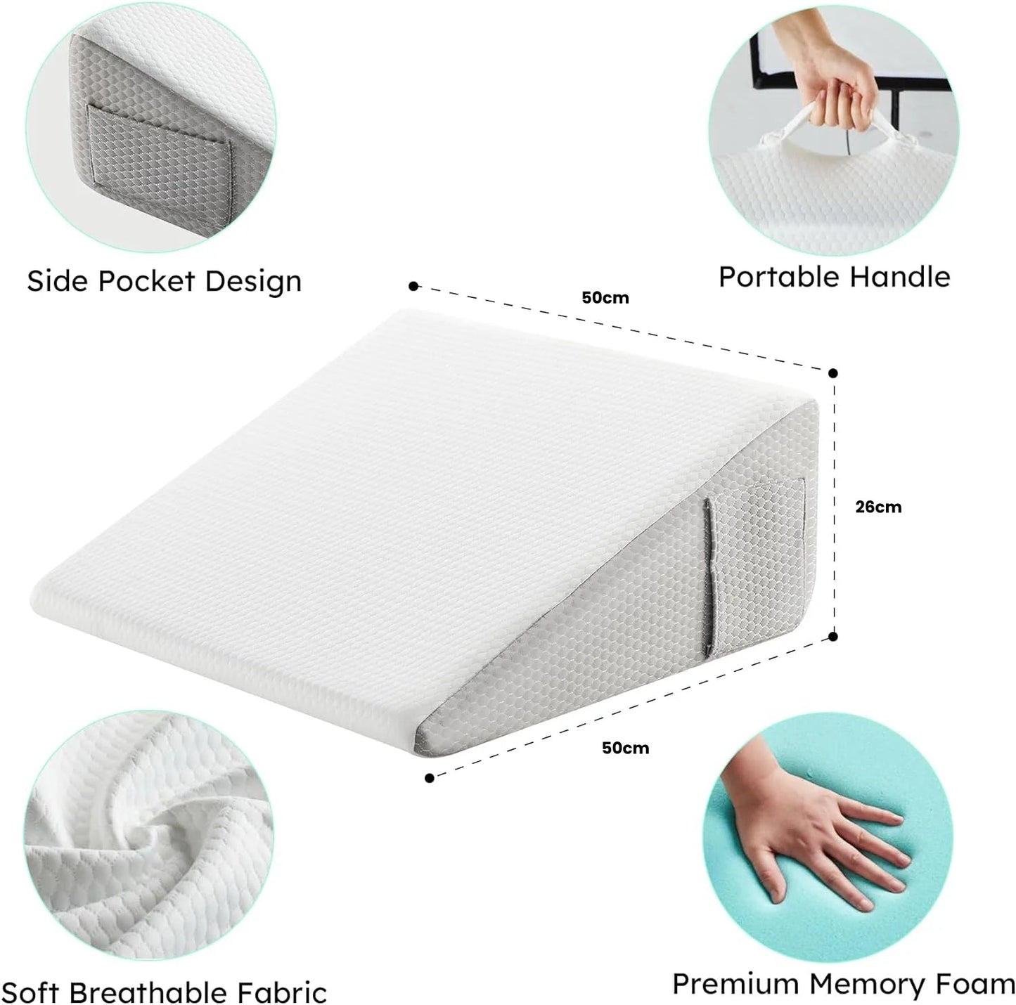 Deluxe Wedge Pillow – Neigungskeil Kissen für Komfort & Unterstützung