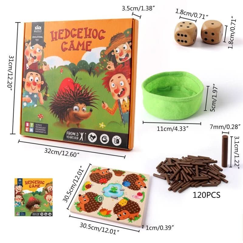 SmartToy – Wooden Learning Hedgehog Toy for Counting & Pegging