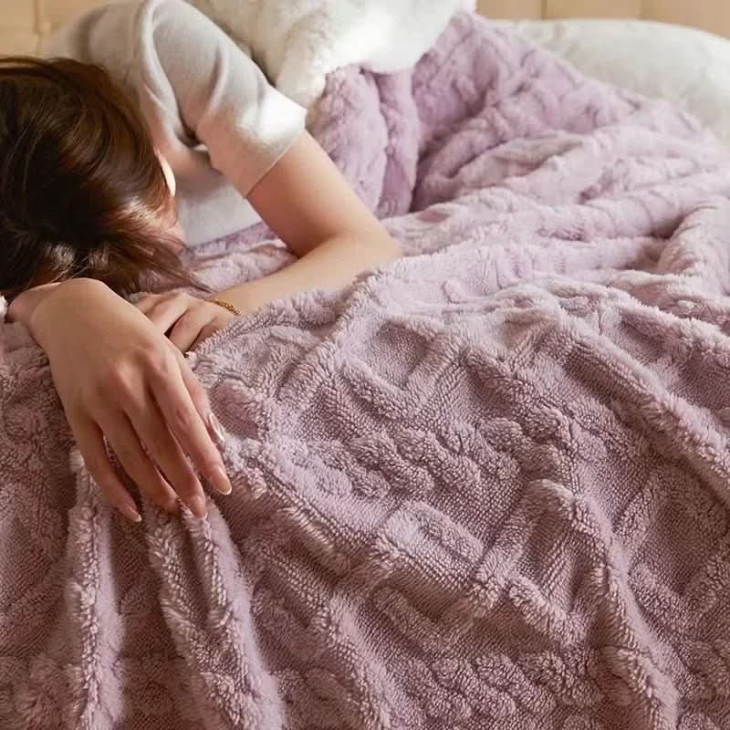 Spessa coperta in lana d'agnello - Soffice coperta invernale per il massimo calore