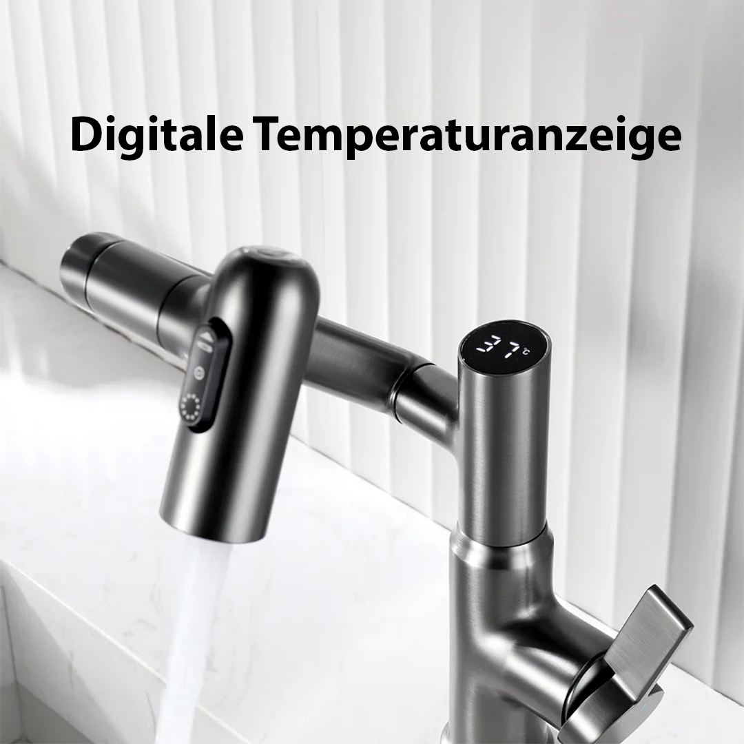Wasserhahn Küche Chrom 360° Drehbar Standard Messing Höhenverstellbar-6