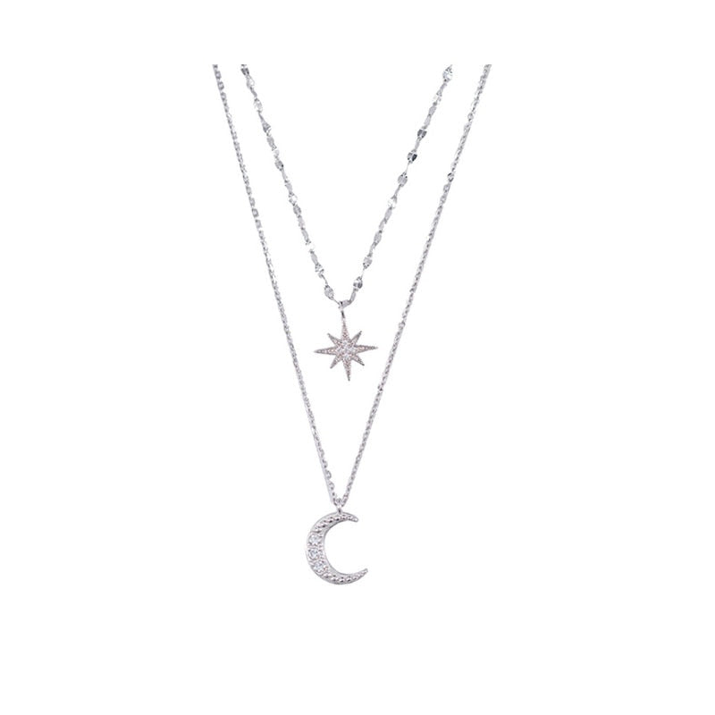 COLLANA MOONSHINE - Collana con doppia luna per eleganza e romanticismo