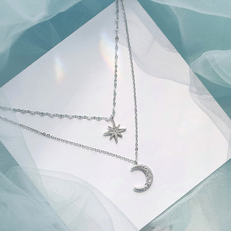 COLLANA MOONSHINE - Collana con doppia luna per eleganza e romanticismo