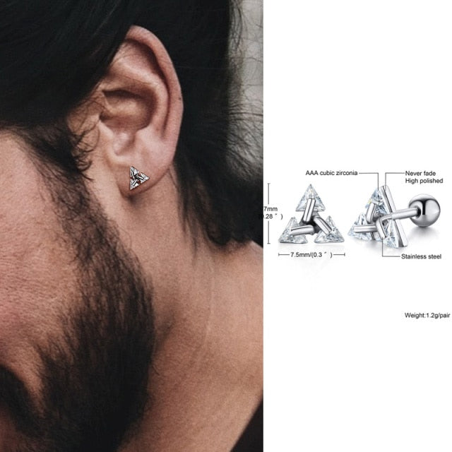 Pendientes de botón triangulares – Dreiecksohrringe de plata 925 para un estilo moderno