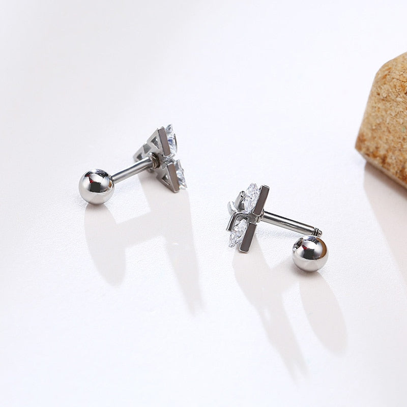 Pendientes de botón triangulares – Dreiecksohrringe de plata 925 para un estilo moderno
