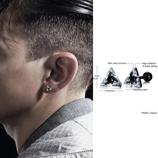 Pendientes de botón triangulares – Dreiecksohrringe de plata 925 para un estilo moderno