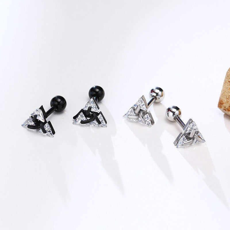 Pendientes de botón triangulares – Dreiecksohrringe de plata 925 para un estilo moderno