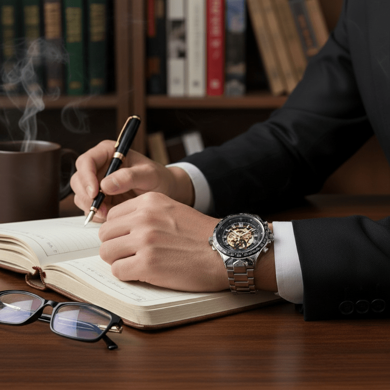 ECLIPTICA – Automatische Armbanduhr mit schimmerndem Gold-Strass 1