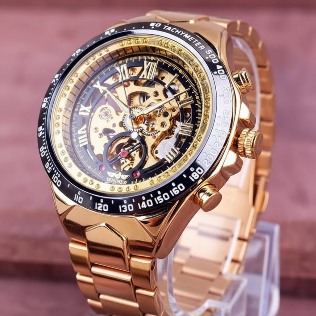 ECLIPTICA – Automatische Armbanduhr mit schimmerndem Gold-Strass 2