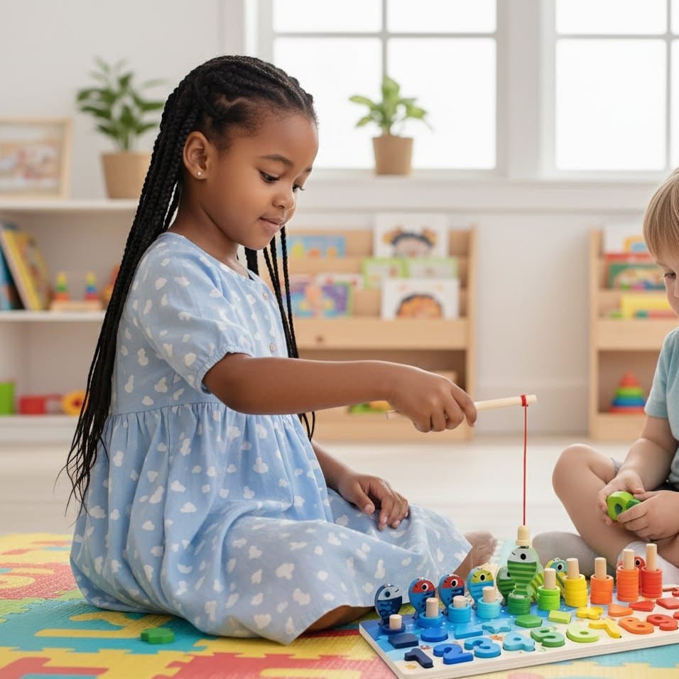 EDUCOUNT – Montessori-Mathespielzeug aus Holz für Kleinkinder mit Formen- und Zahlensortierung 7