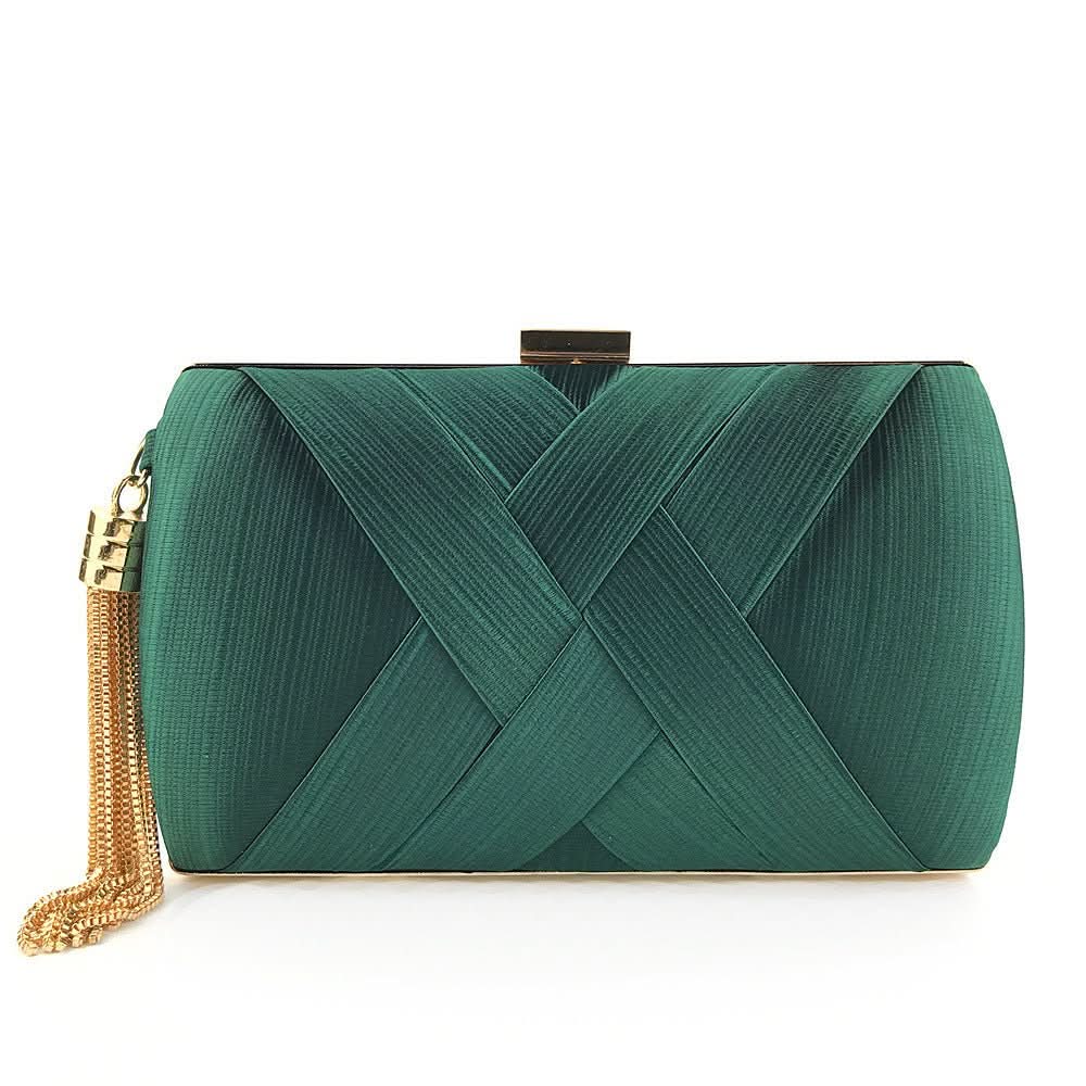 Bellavine Satin Evening Clutch | Luxurious Tassel Handbag for Weddings, Galas, and Elegant Evenings