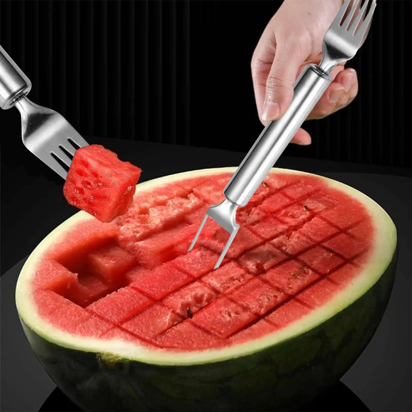 EasyFruit Duo – Fruit cutter with integrated fork for quick snack enjoyment