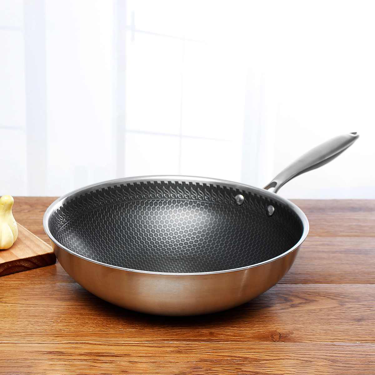 SARTÉN CHEFCRAFT – Sartén antiadherente de acero inoxidable para cocinar sin esfuerzo