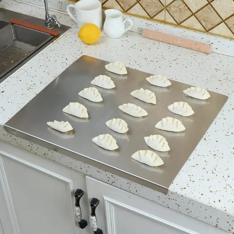 STEELCUT PRO - Stainless steel cutting board with non-slip underside & integrated lip