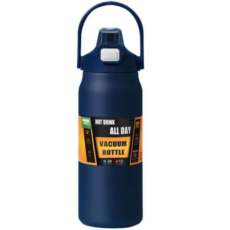 Edelstahl Thermoskanne 800/1000/1200/1500 ml mit Strohhalm - Doppelwandige Vakuumisolierung 11