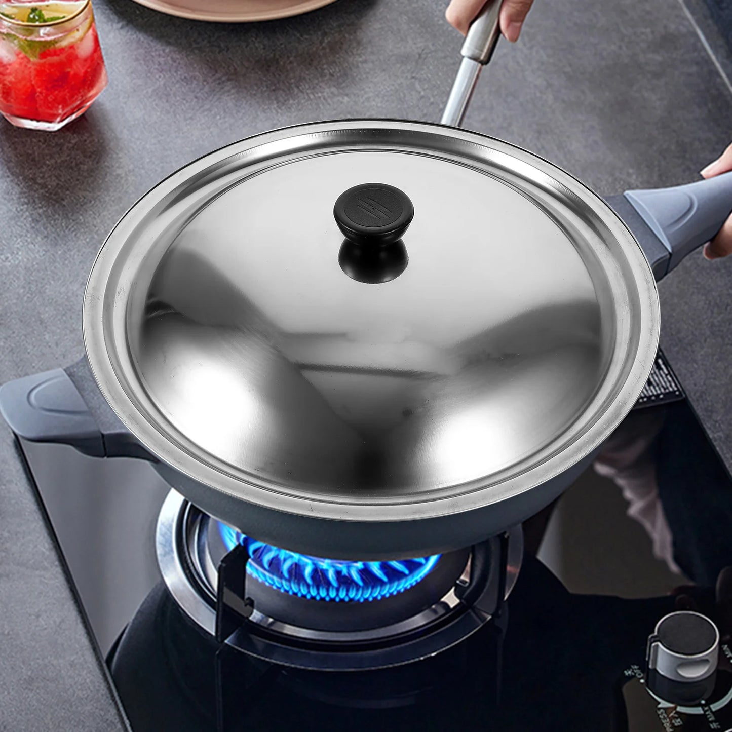 LidMaster – Couvercle universel en acier inoxydable pour poêles et woks