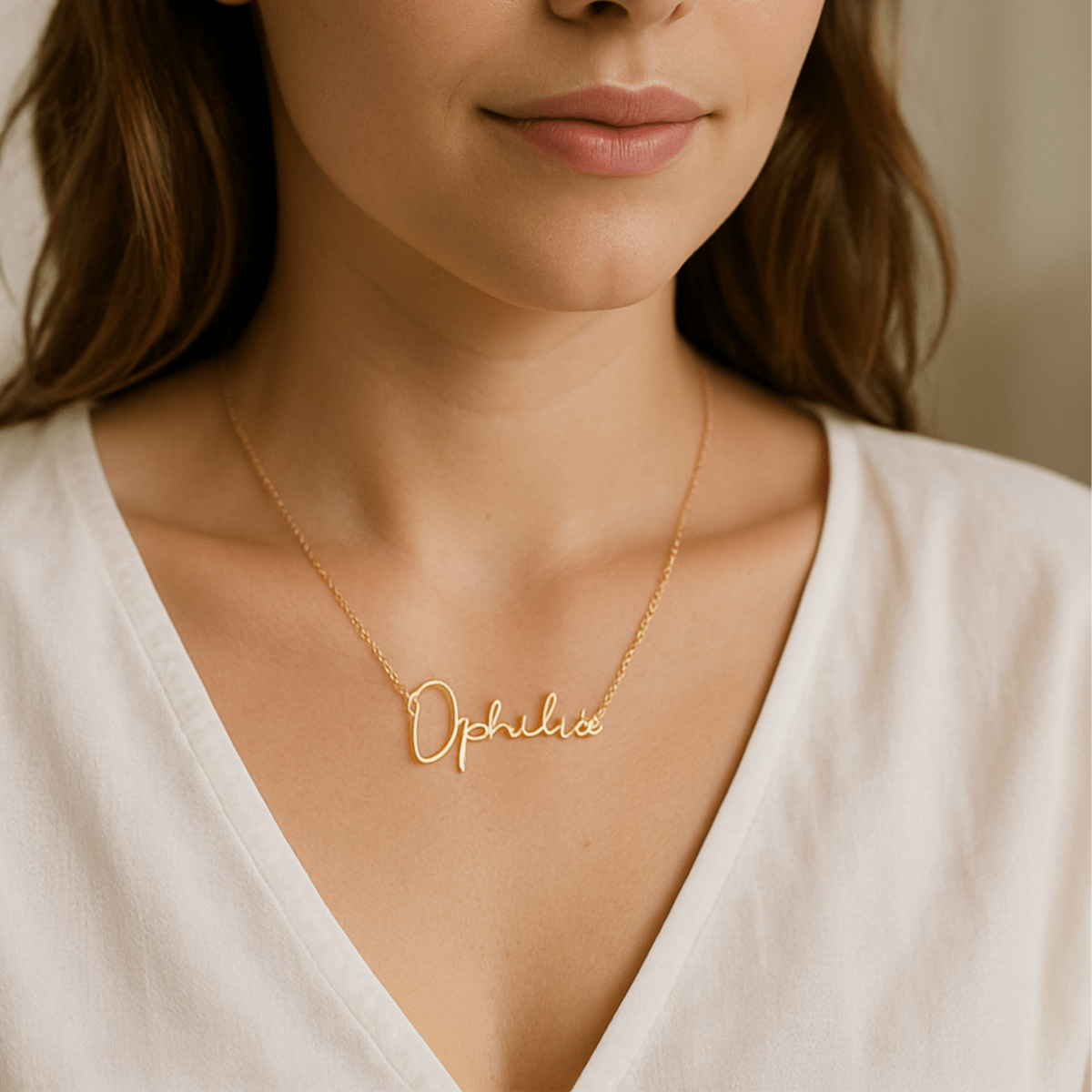 NOMELIA – Gepersonaliseerde naamketting van roestvrij staal voor vrouwen