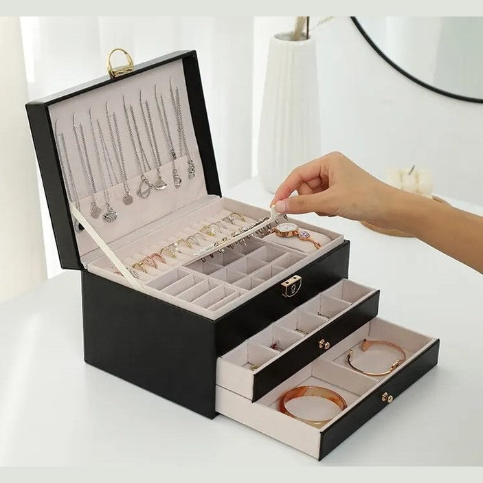 LUXE JEWEL - Elegant leather jewellery box for stylish storage