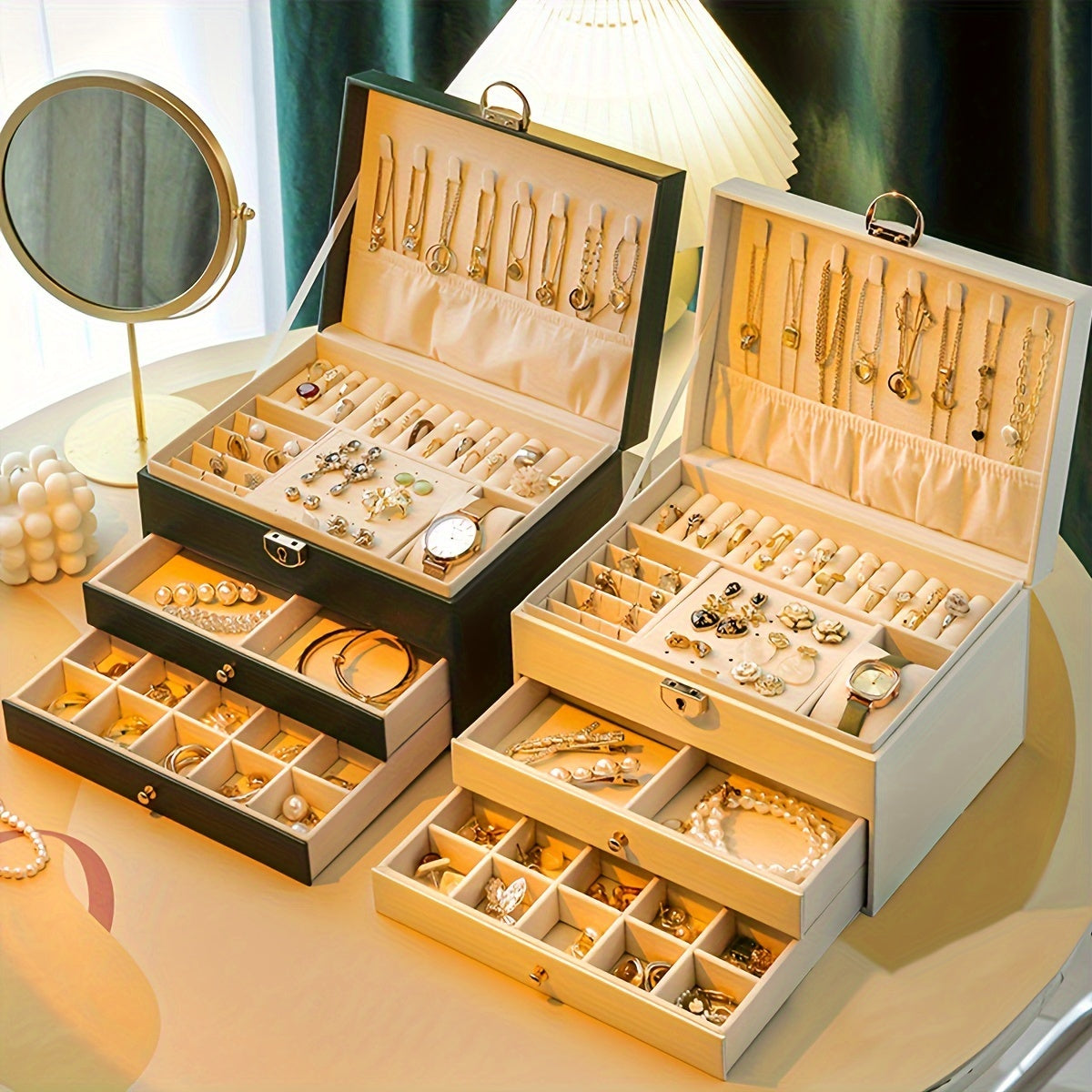 ELEGANCE JEWELRY BOX - Elegant leather jewellery box for stylish storage