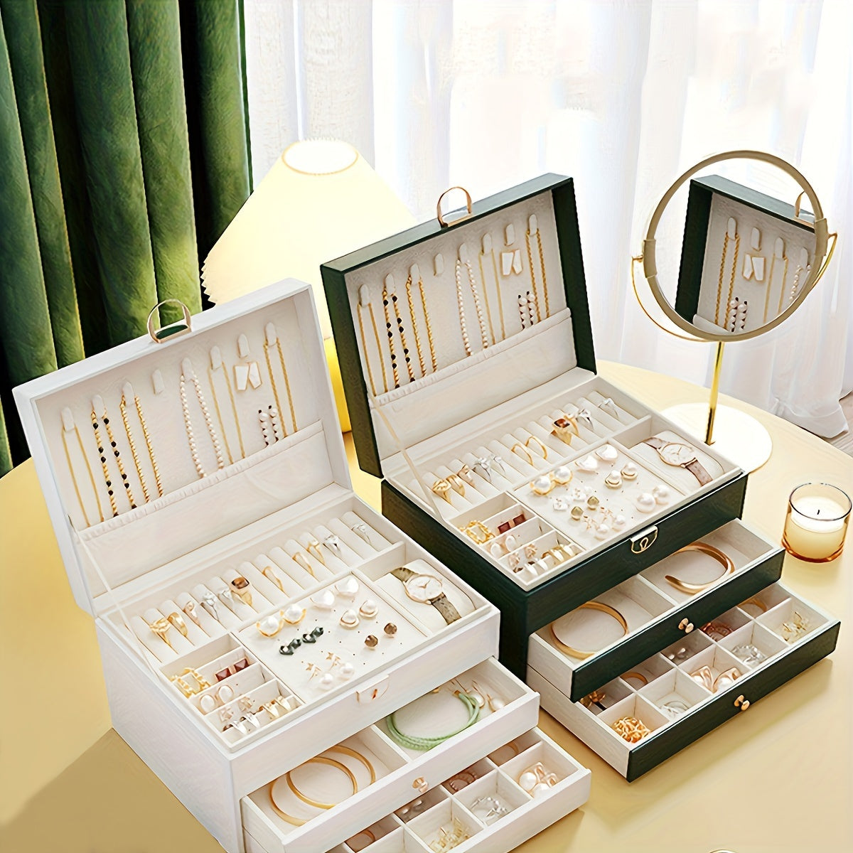 ELEGANCE JEWELRY BOX - Elegant leather jewellery box for stylish storage