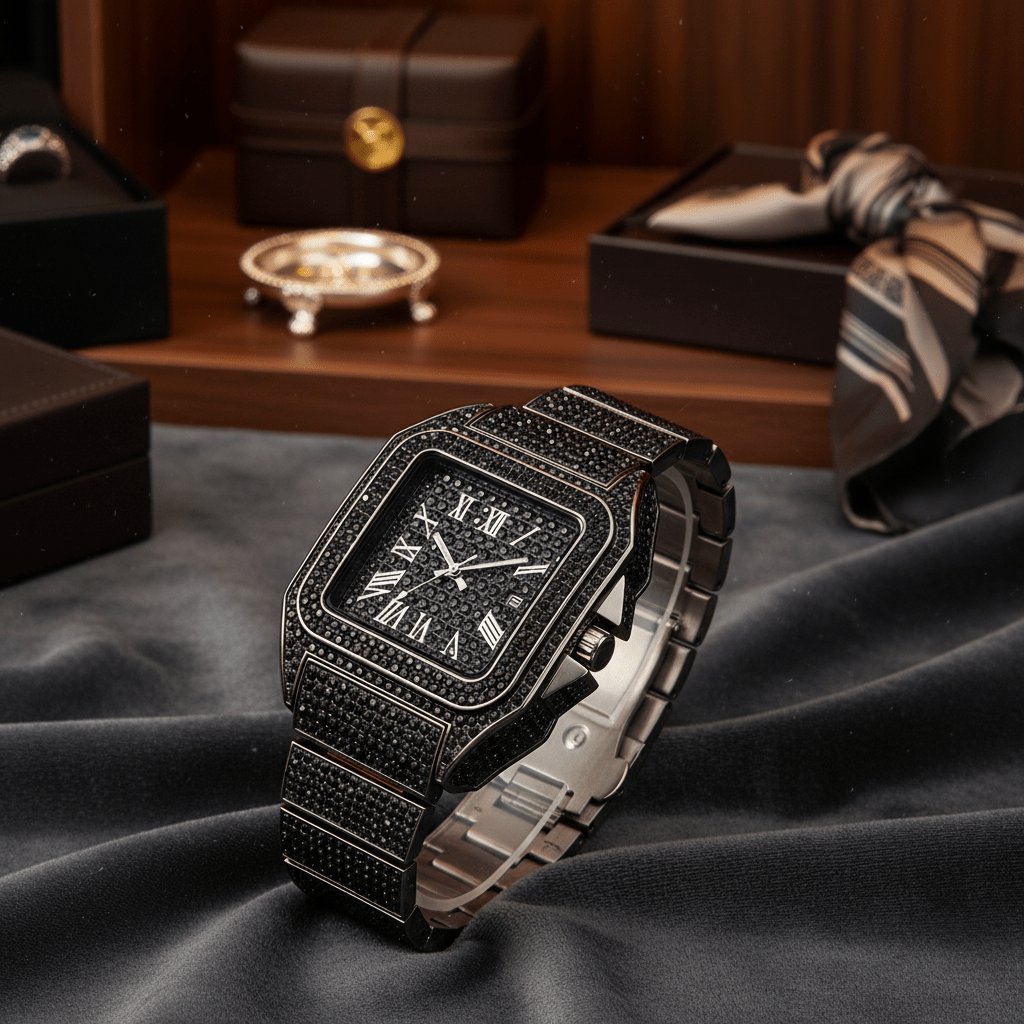Elegante Strassuhr Damen - Quadratisches Design, Edelstahl, Hochwertige Materialien, Vielseitig für Jeden Anlass 11