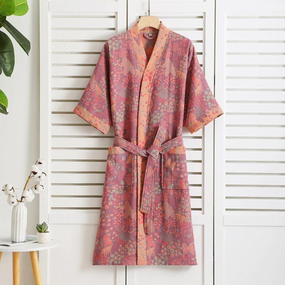 PrintLuxe badjas – elegante katoenen badjas met retroprints