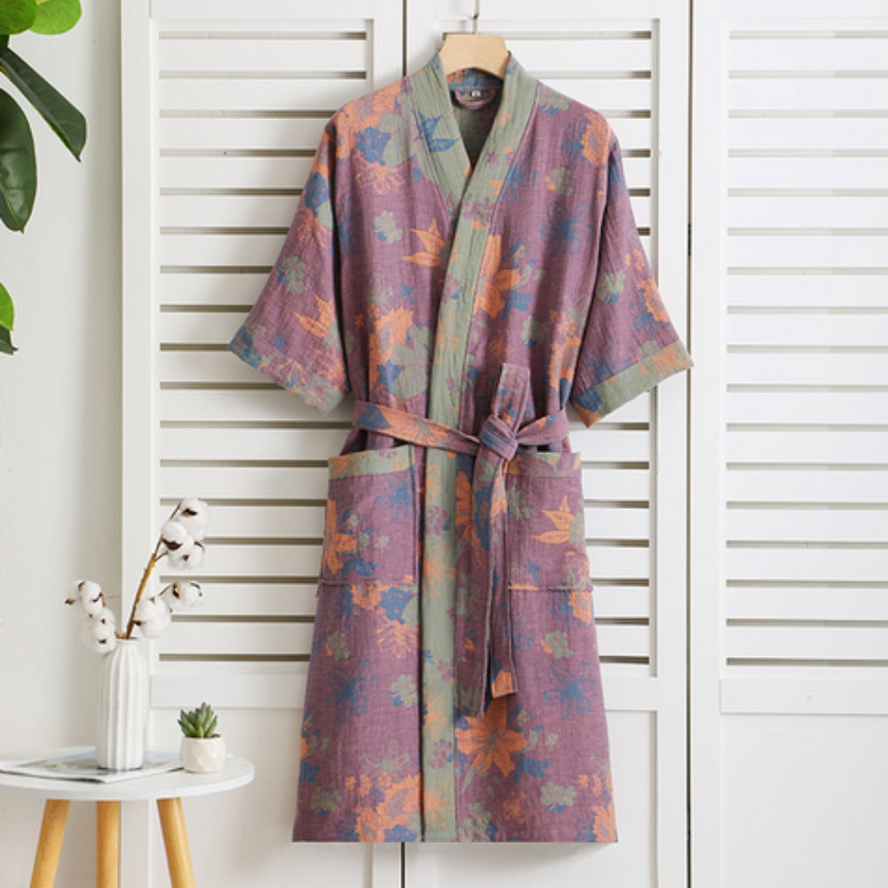 PrintLuxe badjas – elegante katoenen badjas met retroprints