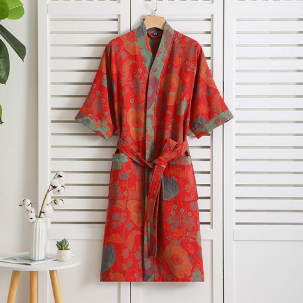 PrintLuxe badjas – elegante katoenen badjas met retroprints