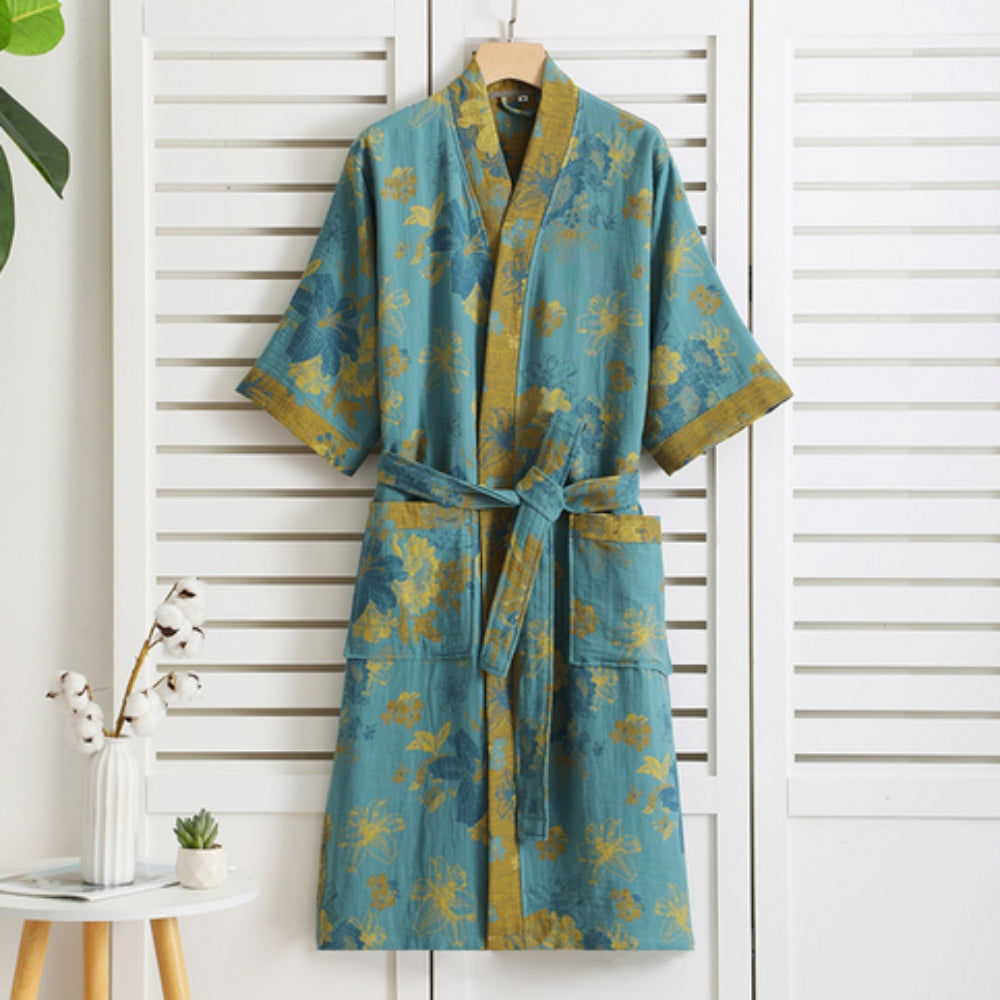 PrintLuxe badjas – elegante katoenen badjas met retroprints