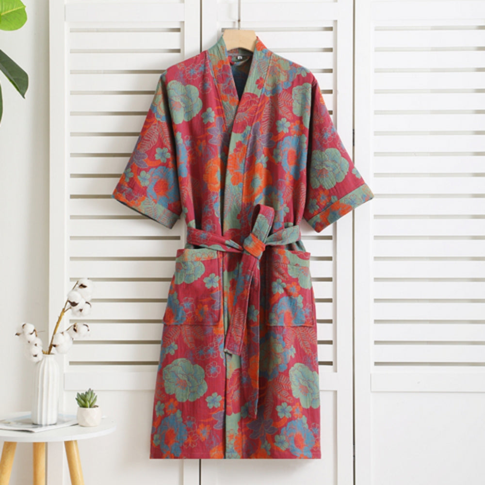 PrintLuxe badjas – elegante katoenen badjas met retroprints