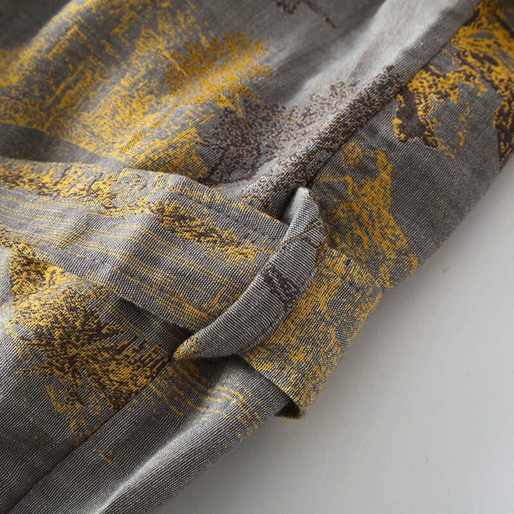 Kimono badjas katoen gaze retro unisex wit