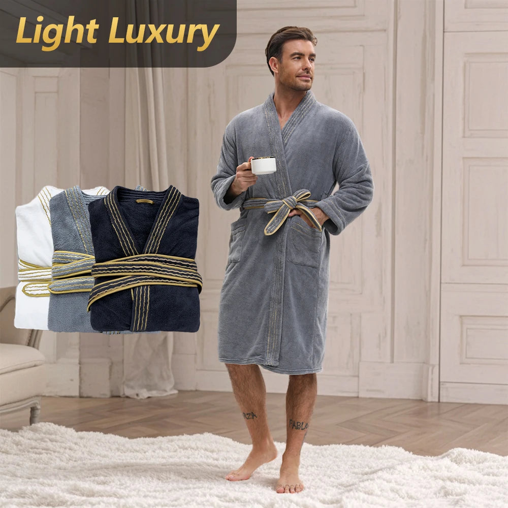 VelourGent – Elegant Men's Bathrobe made of Thick Velvet