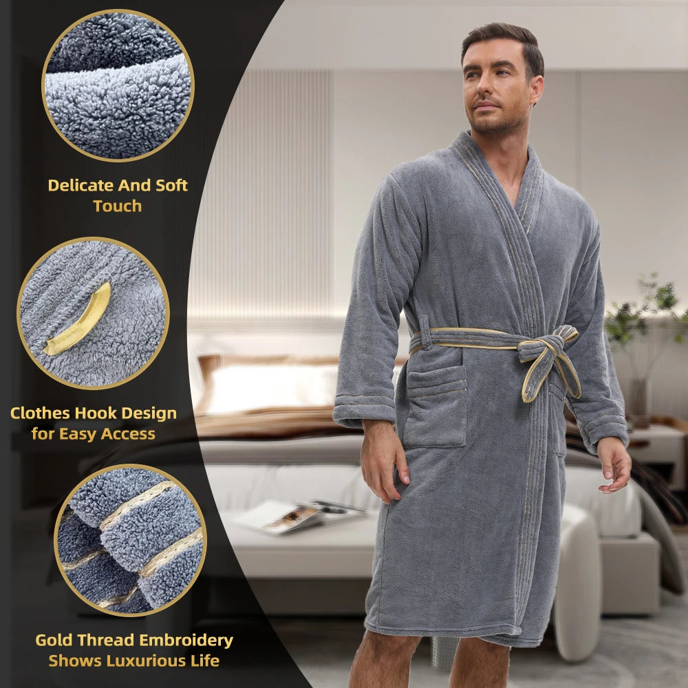 VelourGent – Elegant Men's Bathrobe made of Thick Velvet