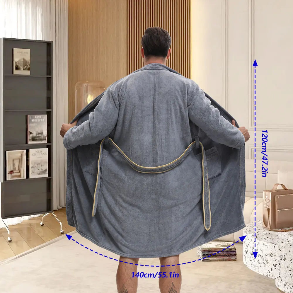 VelourGent – Elegant Men's Bathrobe made of Thick Velvet