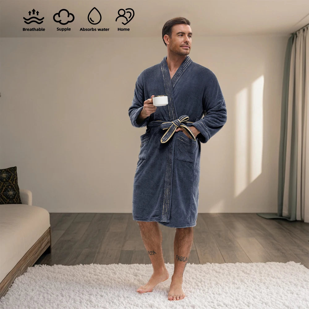 VelourGent – Elegant Men's Bathrobe made of Thick Velvet