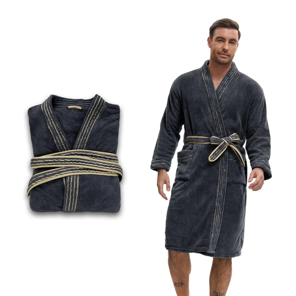 VelourGent – Elegant Men's Bathrobe made of Thick Velvet
