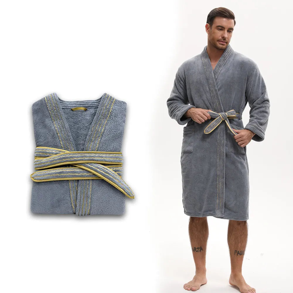 VelourGent – Elegant Men's Bathrobe made of Thick Velvet