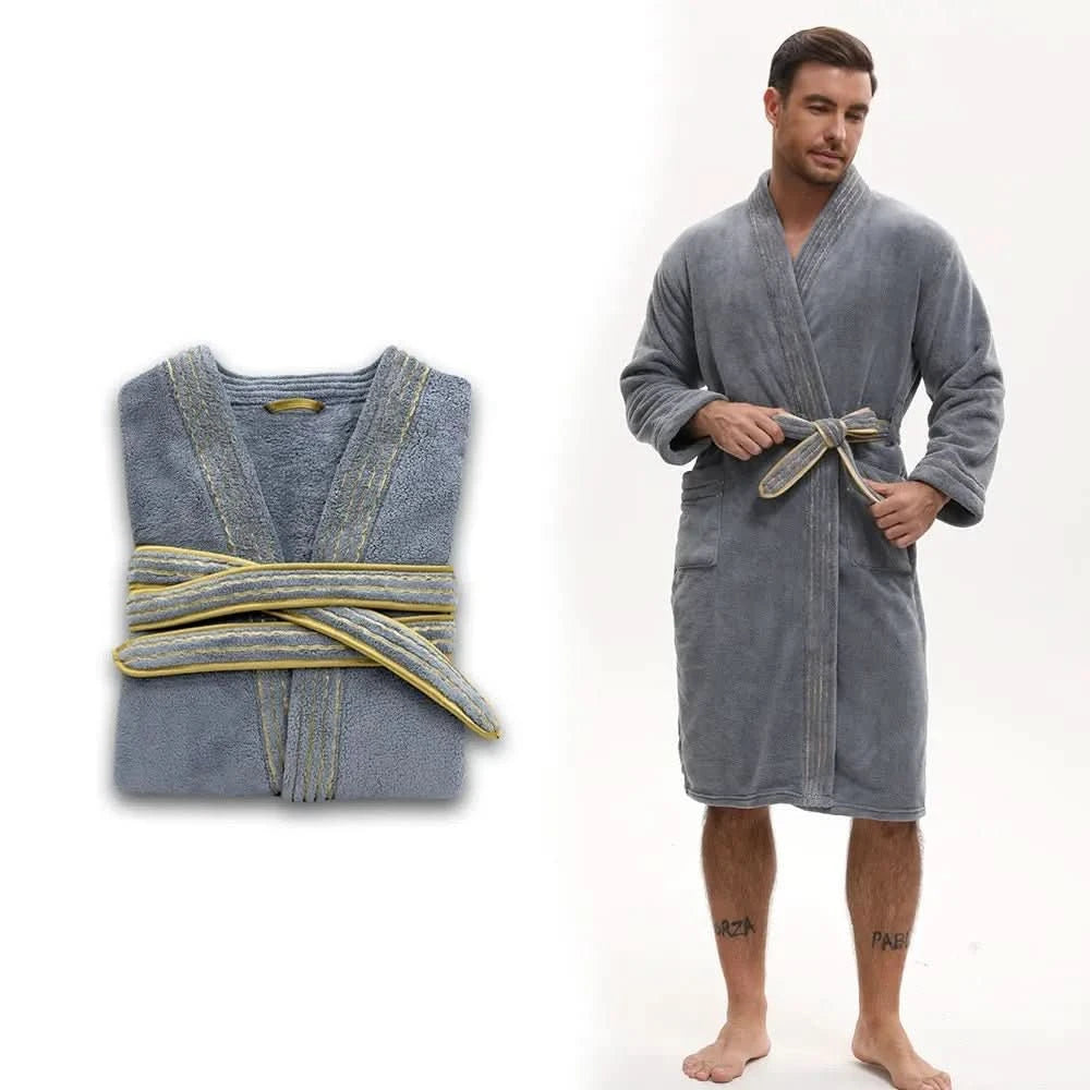 VelourGent – Elegante albornoz para hombre de terciopelo grueso